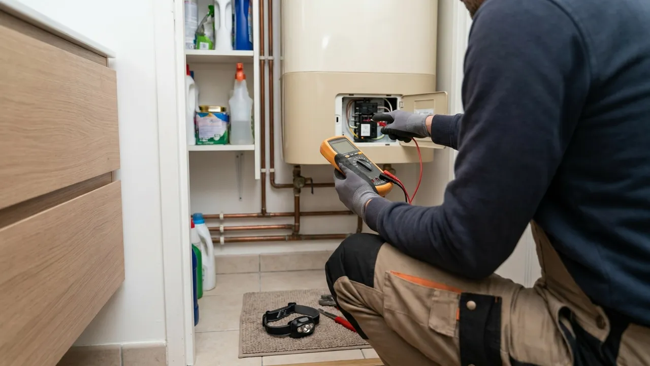 Diagnostic d'un chauffe-eau électrique en panne dans un appartement d'Issy-les-Moulineaux